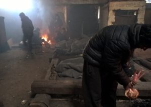 Photos from mission to Belgrade, Serbia 5 & 6 January 2017. An estimated 1,200 refugees and migrants sleeping rough in abandoned warehouses in central Belgrade. The conditions seen by Amnesty International are inhuman and current winter temperatures reaching -20 C expose them to serious risks of illness. At the time of AI's visit, the Serbian authorities are failing to provide them with adequate food, water and sanitation, healthcare, appropriate clothing and basic accommodation. People are forced to light fires and burn branches and scrap materials, including plastics they collect to keep warm, creating toxic fumes and threatening further injuries and fire in the warehouses. Unaccompanied children, as young as 11 represent a quarter of the population in the warehouses.