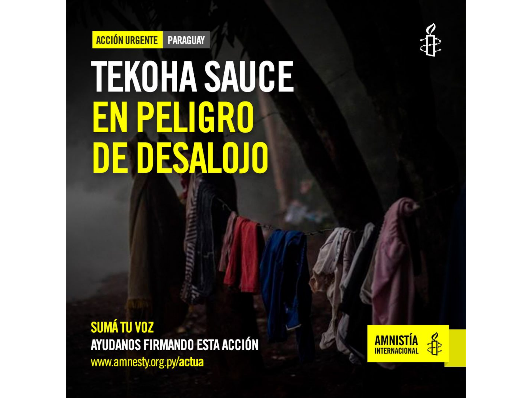ACCIÓN URGENTE: PARAGUAY: COMUNIDAD INDÍGENA EN PELIGRO DE DESALOJO